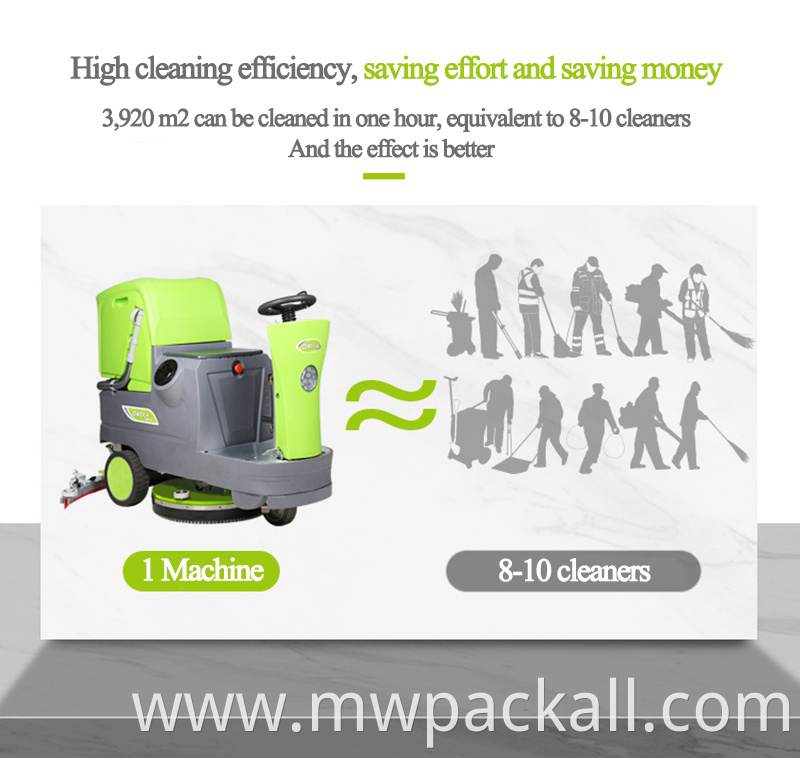 Industrial ride on floor washing scrubbing dry cleaner machine